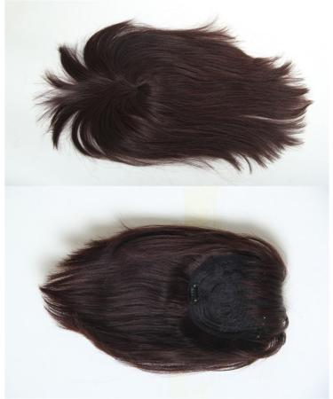 Remehi 35.6 cm (14 Inch) Dark Brown Real Hair Top Piece - Long Straight Hair Parts & Fringes for Women - Buy Online on GoSupps.com