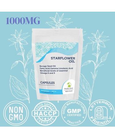 STARFLOWER Oil Borage Seed Oil Linolenic Acid 1000mg GLA 500 Capsules - Choose Your Packet Size - LetterBox Friendly UK Fast Delivery - Buy Online on GoSupps.com