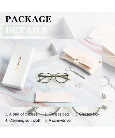 FONHCOO Blue Light Filter Glasses for Women | TR90 Anti-Fatigue Gaming Glasses - Lightweight Emerald Green - Buy Online on GoSupps.com