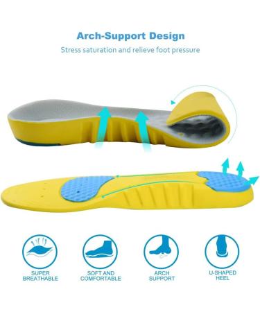 Soumit Memory Foam Shoe Insoles - Comfortable Sport Cushioning for Men and Women - Ideal for Running, Hiking, Walking - Size M (Men 6-8/Women 7.5-10.5) - Buy Online on GoSupps.com