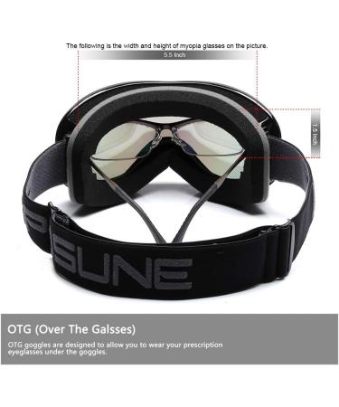 OTG Ski Glasses for Women Men & Kids | Anti-Fog UV400 Protection | Compatible with Helmets | Black Frame & Gray Lens - Buy Online on GoSupps.com