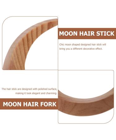 SHERCHPRY moon hair fork barrette hand carved moon hair fork for women Moon Hair Pin sailor moon accessories updo hair sticks vintage hair clips updo hair fork China wood Ladies French - Buy Online on GoSupps.com