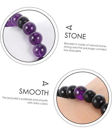 SHERCHPRY 2Pcs Stone Bracelet wealth bracelet bead bracelet ethnic bracelet braided couples bracelets fortune bracelet feng wear-resistant stone rock and roll frosted stone lovers - Buy Online on GoSupps.com