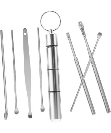 Ear Scoop Scraper Tool Set - 7 Stainless Steel Ear Picks for Ear Cleaning - Rotating Spring Design - Silver (3 Sets) - Buy Online on GoSupps.com