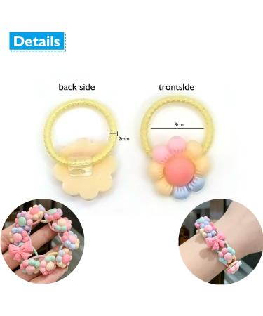 40pcs Baby Cartoon Hair Tie Set | Multicolor Mini Hair Bands for Girls | Seamless Ponytail Holder | Tiny Rubber Bands for Toddlers | Ice Cream Design - Buy Online on GoSupps.com