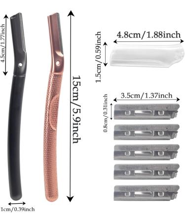 Stainless Steel Eyebrow Shavers & Razors for Men & Women | Reusable Dermaplaning Tools | 6-Blade Ros gold Facial Razors - Buy Online on GoSupps.com