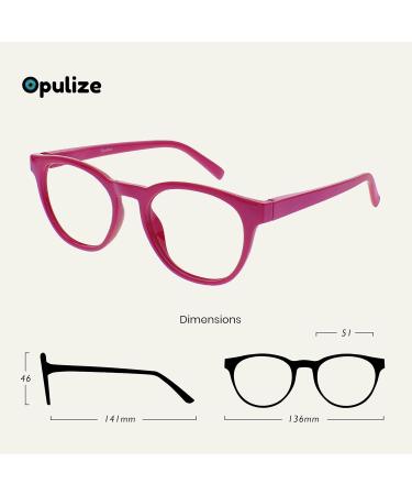 Opulize Blu Reading Glasses - Blue Light Filter 2-Pack Court Frame Feder Hinges for Men & Women +2.50 Dioptria Pink/Purple - Improve Sleep & Gaming Comfort - Buy Online on GoSupps.com