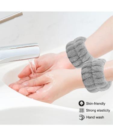 6-Piece Spa Headband, Wrist Washband, Scrunchies Cuffs Set - Black | Face Wash Wristband for Women and Girls - Makeup and Hair Accessories - Buy Online on GoSupps.com