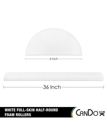 CanDo Full-Skin PE Foam Roller 6 x 36 - White Half-Round 36-inch for Muscle Restoration, Massage Therapy, Sport Recovery, Physical Therapy - Buy Online on GoSupps.com