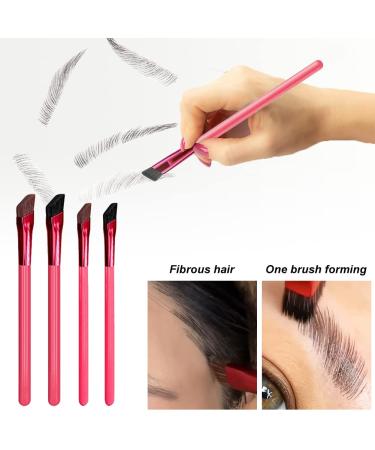 4PCS Multifunction Eyebrow Brush Set | Ultra Thin Angled Makeup Brushes for Hair Stroke Brow Stamp | Professional Eye Brow and Hairline Brush Kit - Buy Online on GoSupps.com