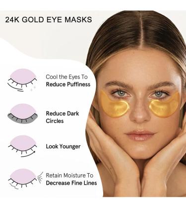Neroderma 24K Gold Eye Patches - Anti-Aging Collagen Gel Mask for Puffy Eyes & Dark Circles (20 Pairs) - International Shipping Available - Buy Online on GoSupps.com