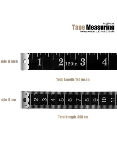 Tape Measure Body Measuring Tape 120 Inch Soft Fabric Measuring Tape for Sewing Cloth Measurement Double Scale Tailor Ruler for Weight Loss Medical Measurement Nursing Craft(2 Pack/Black) Black 120 Inch - Buy Online on GoSupps.com