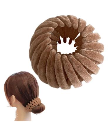 Nest Hair Clips - Velvet Bird Nest Shaped Hair Clips Birds Nest Ponytail Holder | Slip Proof Women Hair Accessories For Ponytail Bun Hairpin Styling And Makeup Facial Washing Work Khaki