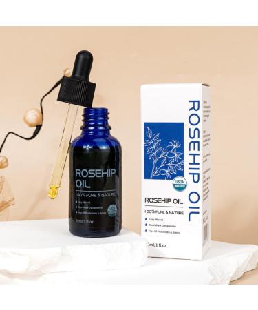 Rosehip Oil for Face 30ml - 100% Pure Organic Rose Hip Oil for Skin Body and Hair Natural Rosehip Seed Oil Moisturizes and Nourishes for a Healthy Complexion - Buy Online on GoSupps.com