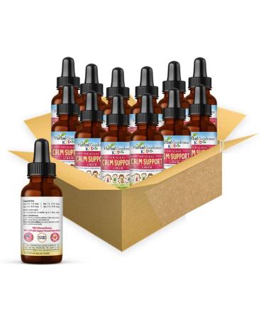 Herbal Papaya Kids Calm Support Liquid Extract 1oz with Magnesium Glycinate Magnesium Citrate Kids Multivitamin - Magnesium for Kids - 1oz Bottle 12 Units