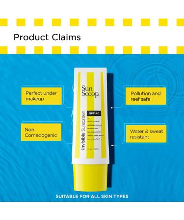 SunScoop Invisible Sunscreen Cream SPF 40 PA+++ | No White Cast | Gel Based Sunscreen | Transparent & Lightweight Water & Sweat Resistant | 1.5 Ounce - Buy Online on GoSupps.com
