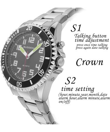 N/D Talking Watch for Seniors Visually Impaired with Big Dial and Loud Alarm - Black Dial Men's Watch TK2081 - Buy Online on GoSupps.com