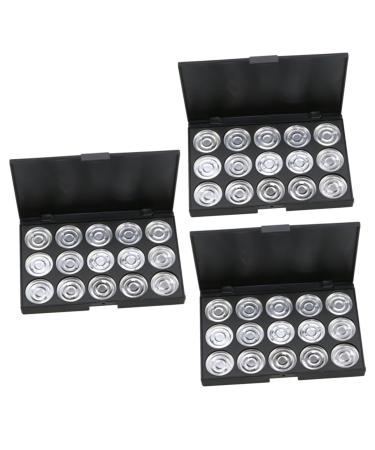 FOMIYES 3pcs 15 Eyeshadow Palette Estuche De Maquillaje Travel Cosmetic Case Travel Makeup Case Empty Makeup 1 count (Pack of 1) Silverx3pcs