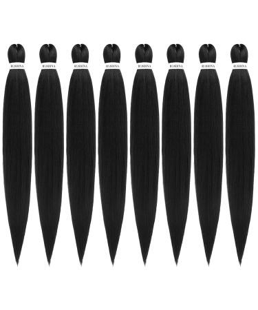 ROSDINA 36-Inch Pre-Stretched Braiding Hair - 8PCS Synthetic Fiber for Twist & Braid (1B) - Buy Online on GoSupps.com