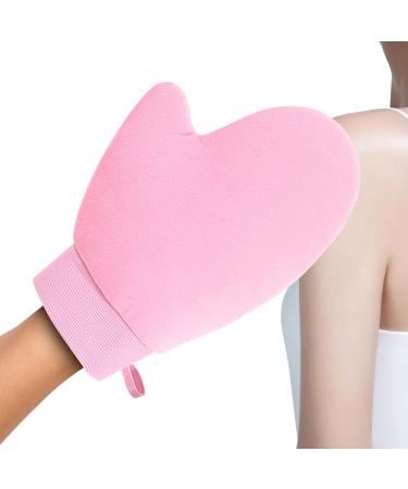 Gant autobronzant gant de bronzage portable pour peaux sensibles visage corps jambes hommes et femmes voyage douche lit maison rose