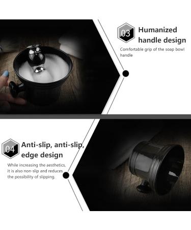 Kyaoayo Shaving Bowl with Handle - Professional Plastic Barber Shave Mug for Men - Classic Face Cleaning Soap Shell - Buy Online on GoSupps.com