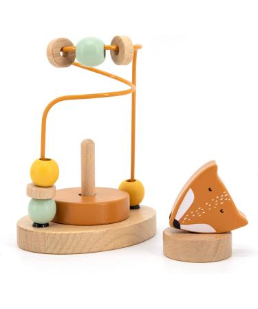Personalized Elefantasie Mini Motor Skills Loop Game | Wooden Fox Plug-in Gift for Babies - Custom Engraving Available - Buy Online on GoSupps.com
