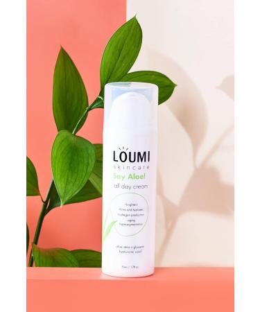 LOUMI Skincare Lightweight Hydrating Aloe Face Cream - Soften & Brighten Skin with Aloe Vera Algae & Hyaluronic Acid - Premium US-Made Formula - Buy Online on GoSupps.com