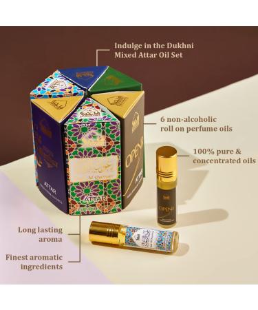 Dukhni Mixed Attar Oil Set | Authentic Arabic Fragrance Oils for Ramadan & Eid | 6ml each Open Sky, Ful SkyDive, Shahi Darbar, Oud Al Qamar, Oud Al Raghbah - Buy Online on GoSupps.com