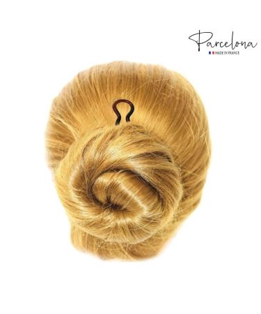 Parcelona French Sleek Tortoise Shell Large Celluloid Chignon Hair Pin Set - Made in France - Buy Online on GoSupps.com