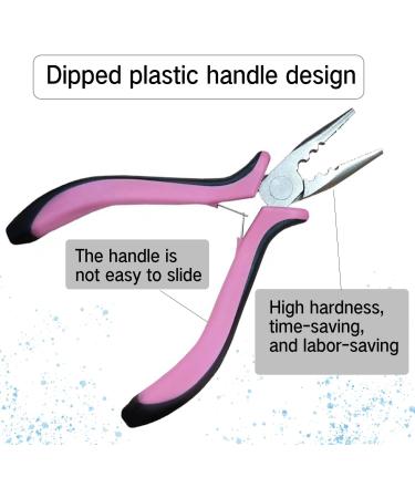 Miaija 2Pieces Hair Extension Pliers Pink Stainless Steel Nano Beads Links Hair Plier Professional Nano Hair Extension Tools for Micro Nano Rings Removal Extending Hair Wearing - Buy Online on GoSupps.com