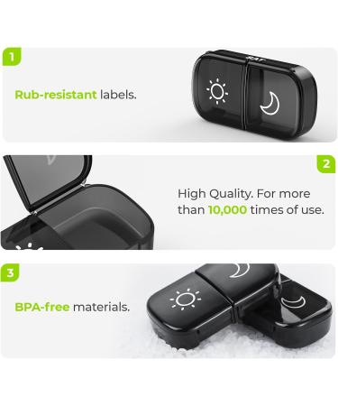 AUVON XL Weekly Pill Organizer & Travel Pill Box | 7-Day AM PM Pill Case with Large Opening & Portable Cloth Bag for Vitamins & Supplements - Buy Online on GoSupps.com