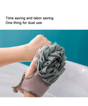 Dual Sided Shower Washcloth Glove - Exfoliating Back Scrubber & Bath Flower for Deep Cleaning - Soft Durable Bath Towel for Men & Women Skin Care - Buy Online on GoSupps.com