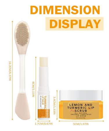3Pcs Turmeric Lemon Lip Scrub and Turmeric Lip Balm Hydrating & Nourishing Lip Care kit Exfoliating Lip Scrub with Aloe Vera For Dark Lips Long-Lasting Natural Balm Moisturizer for Dry Cracked Lips Set A - Buy Online on GoSupps.com