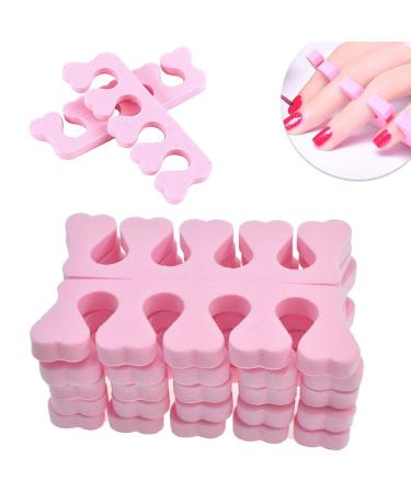 GBSTORE 20pcs Soft Sponge Foam Repair Finger Separation Tool Nail Art Tools Foam Sponge Toe Splitter Finger Separator,Pink