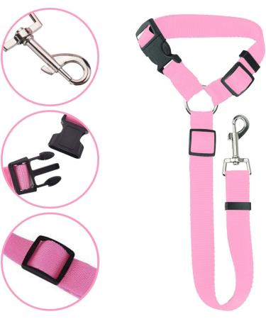 BisLinks Pet Car Seat Belt Safety Travel Harness - Adjustable Puppy Restraint Clip Lead in Pink - Buy Online on GoSupps.com