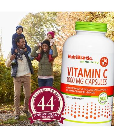 NutriBiotic - Vitamin C 1000 Mg Capsules 500 Count | Essential Immune Antioxidant & Collagen Support Supplement | Pharmaceutical Grade L-Ascorbic Acid 1000 Mg Per Serving | Gluten & GMO Free Unflavored 500 Count (Pack of  - Buy Online on GoSupps.com