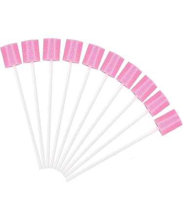100 Pcs Oral Swabs Mouth Swabs Sponge for End of Life Care Oral Care Sponge Swab Swab Dental Stick Disposable Mouth Cleaning Sponge Swab Tooth Cleaning Tool Foam Swab Sticks for Oral Care(Pink)