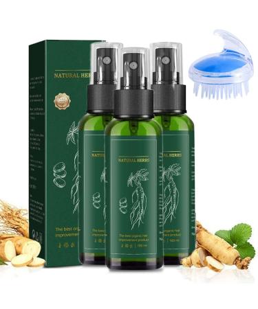 S Rum De Croissance Des Cheveux Au Ginseng En Spray Pour Hommes Et Femmes S Rum De Repousse Des Cheveux Au Gingembre Pour La Perte De Cheveux L' Claircissement Des Cheveux (3pcs)