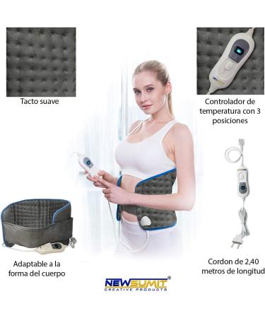 Newsumit Electric Heating Cushion - Pain Relief for Lumbar Spine | 3 Temperature Levels Quick Heating Auto Shut-Off 29x69 cm - Buy Online on GoSupps.com