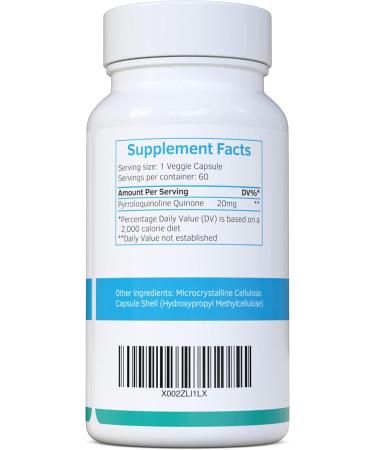 Buy PQQ Max 20mg - Powerful Antioxidant for Mitochondrial Health Memory & Heart - 60 Capsules - Buy Online on GoSupps.com