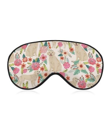 Sleep Mask for Women Men Golden Retriever Floral Dogs Eye Mask Eye Cover Comfortable Sleeping Mask No Pressure On Your Eyeballs Create Total Darkness