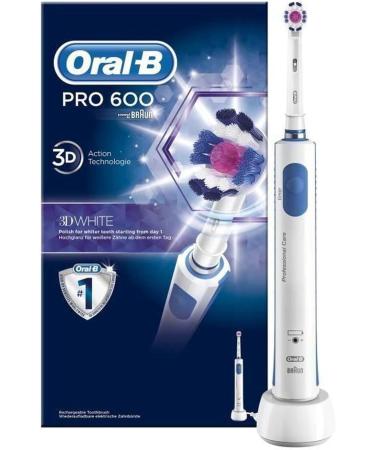 Oral-B PRO 600 3DWhite Electric Toothbrush - Braun | International Shipping Available - Buy Online on GoSupps.com