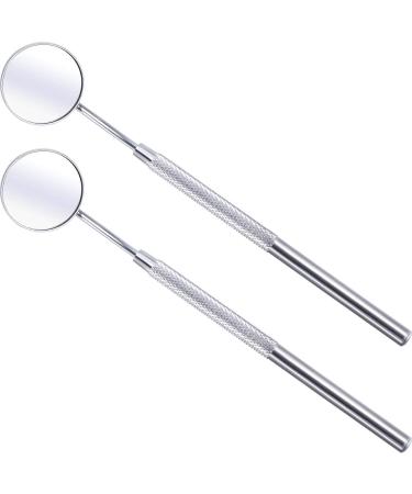 Dental Mouth Mirror Set - Professional Dentist Inspection Tool for Home Use | Pack of 2 Curved Angle Oral Care Mirrors - Buy Online on GoSupps.com
