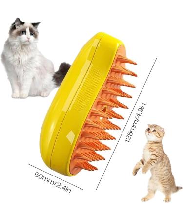 Cat Steamy Brush 3 In 1 Steamy Cat Brush Cat Spray Massage Comb with Water Tank Multifunctional Cat Grooming Brush for Massages Spray Steam Cat Hair Brush for Removing Tangled and Loose Hair (Yellow) - Buy Online on GoSupps.com
