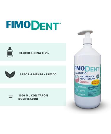 Daily Anti-Plaque Mouthwash Chlorhexidine 0.05% and Fluoride - Daily Protection of Cavities Gums and Breath - Mint Flavor 1000ml - Buy Online on GoSupps.com