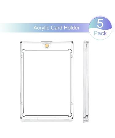 Zonon Acrylic Magnetic Card Holder - 5 Pack, 35 PT Clear Protectors Ideal for Sports Trading Cards Storage and Display - Golden Magnet Included - Buy Online on GoSupps.com