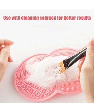 Premium Silicone Makeup Brush Cleaning Mat - Perfect for Brushes & Sponges | Effortless Cleaning Pad (Pink) - Buy Online on GoSupps.com