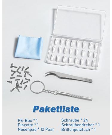 Vastar Glasses Repair Set - 12 Pairs Silicone Nose Pads 24 Screws 3-in-1 Screwdriver Cleaning Cloth & Tweezers | International Shipping - Buy Online on GoSupps.com