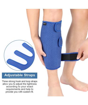Yosoo Health Gear Compression Shin Splint Calf Support Brace - Adjustable for Torn Calves, Swelling, Sprains, and Bruising - Blue - Buy Online on GoSupps.com