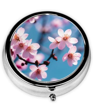 Flower Pattern Mini Round Pill Box | 3 Compartment Portable Pill Organizer for Travel & Home - Buy Online on GoSupps.com